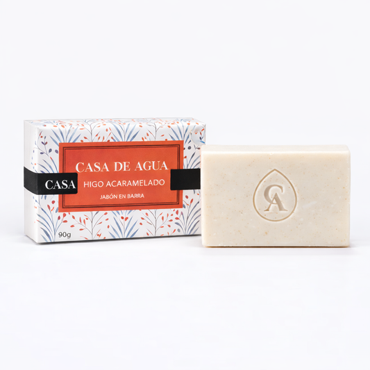 jabón natural en barra con aroma a higo acaramelado
