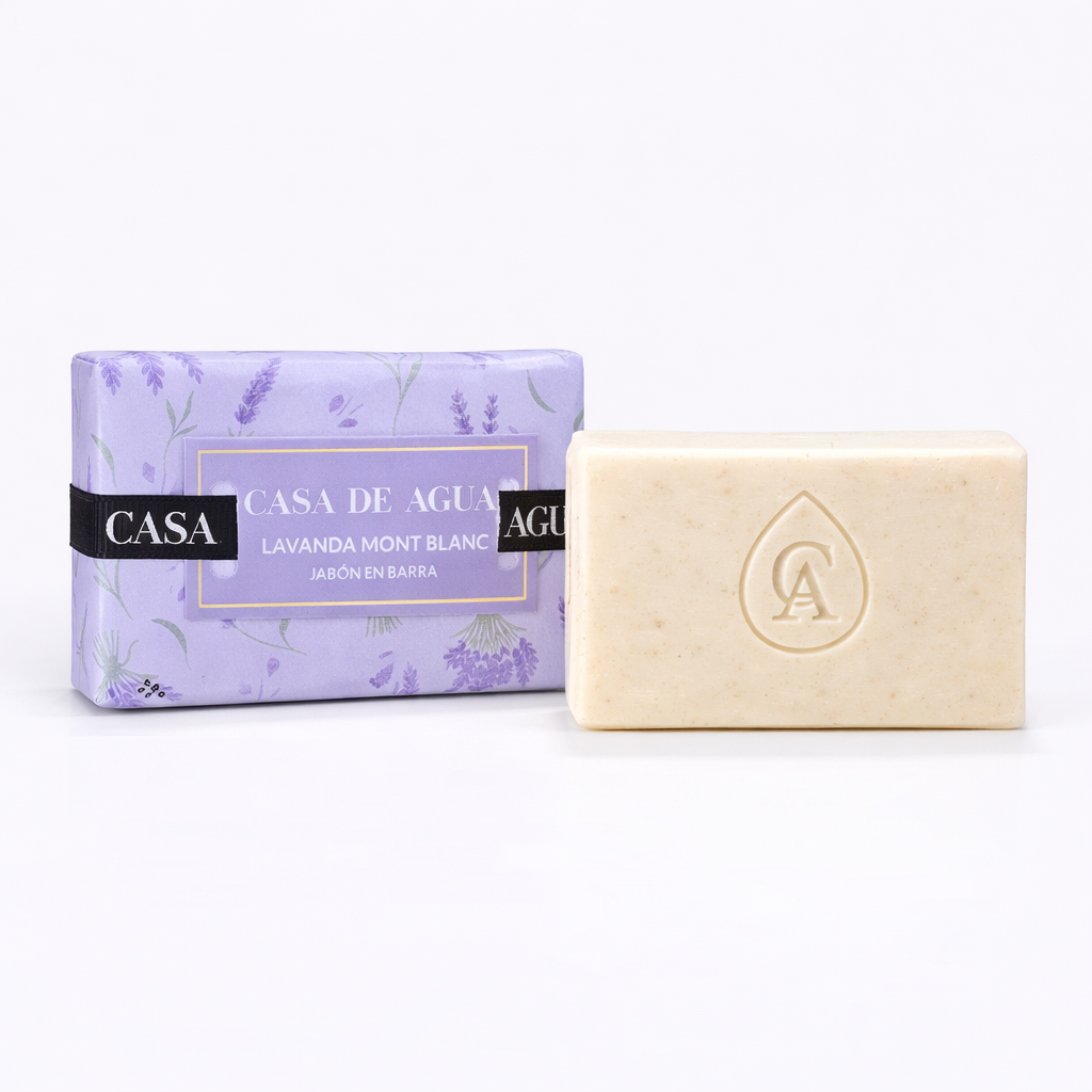 jabón natural en barra con aroma a lavanda mont blanc
