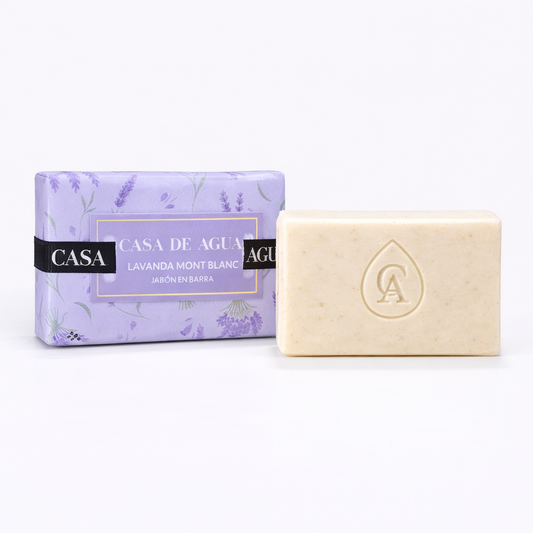jabón natural en barra con aroma a lavanda mont blanc
