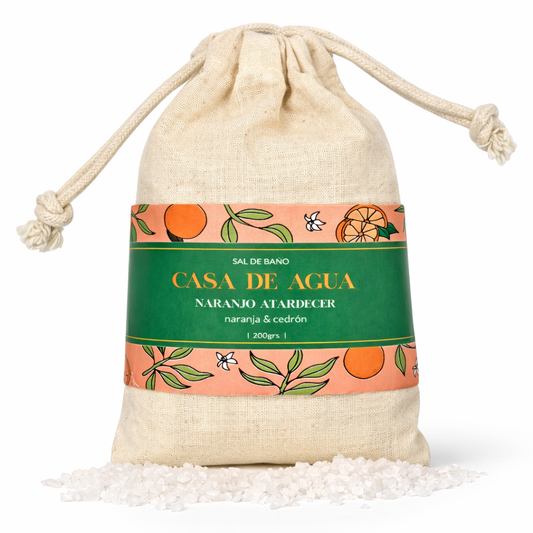 sal de bano aromatica con naranja y cedron
